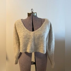 Babaton cropped sweater size small wool/alpaca/nylon